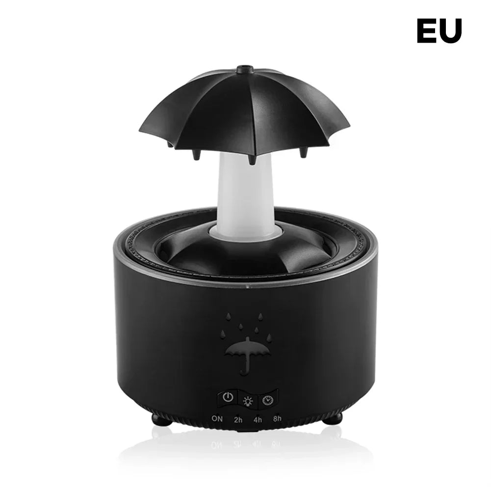 Remote Control Rotating Umbrella Waterdrop Aromatherapy Machine Ultrasonic Air Humidifier with LED Light for Home Aroma Diffuser