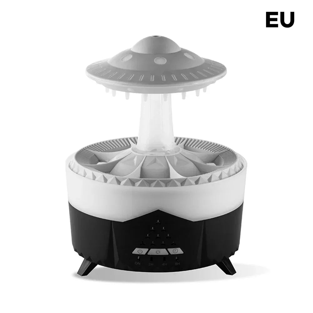 Remote Control Rotating Umbrella Waterdrop Aromatherapy Machine Ultrasonic Air Humidifier with LED Light for Home Aroma Diffuser